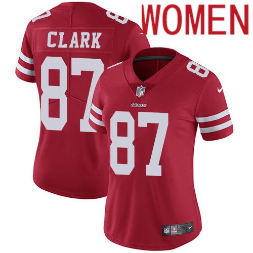 Women San Francisco 49ers 87 Dwight Clark Nike Red Vapor Limited NFL Jersey
